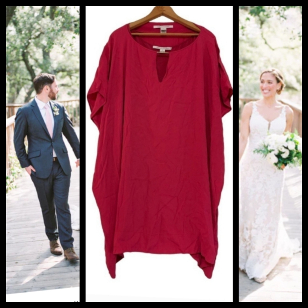 Diane Von Furstenburg Beonica Dress Fuschia Pink Dahlia Size Large●